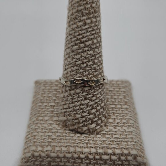 Size 9.5 Sterling Silver Diamond Pattern Rustic Unisex Ring A2553 - Picture 1 of 7